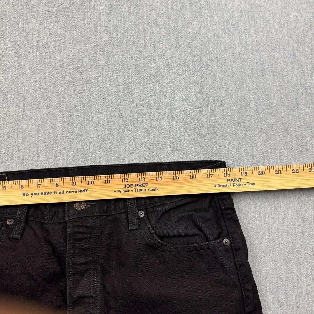 Levis 501 Jeans Mens 36X32 Black Button Fly Straight Cotton Classic Denim Pants